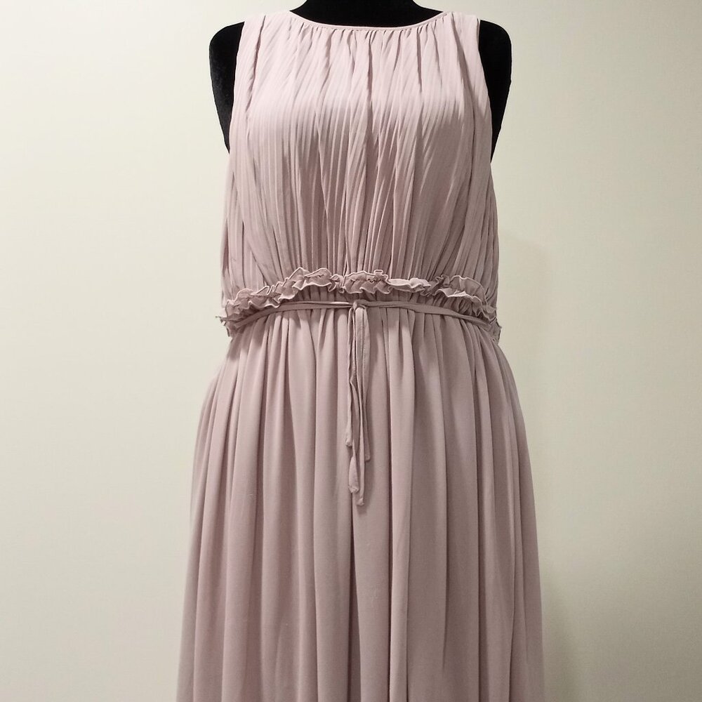 H&M LAVENDER COCKTAIL DRESS SHEER WITH RUFFLE WAIST FEATURE WOMEN SIZE 12